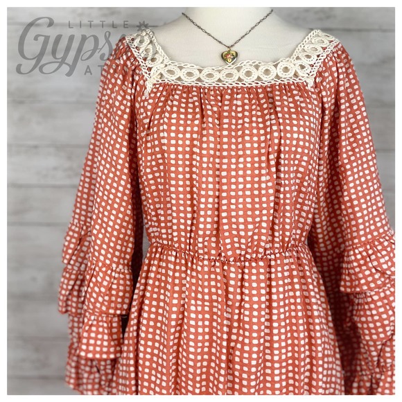 Handmade Farmhouse Prairie Midi Dress - Picture 9 of 15